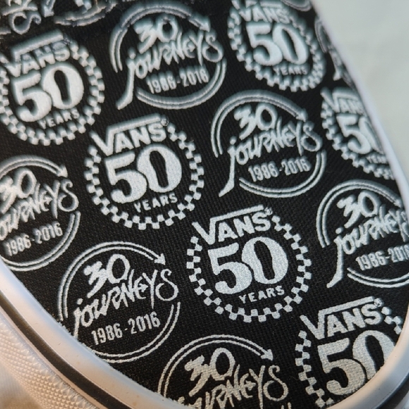 Vans Black and White 50 Years/30 Years Journeys Pattern Sneakers - Picture 15 of 16